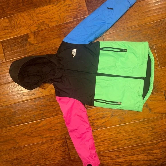 The North Face Kids Multicolor Puffer Jacket - Pink, Black, Green, Blue - Picture 2 of 5